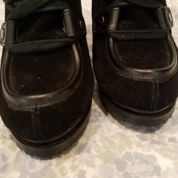 Black Suede Tory heeled moto type boot by Charles David - Picture 2 of 6